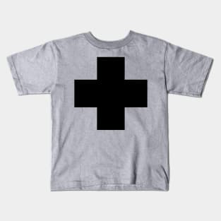 Black cross on a black background Kids T-Shirt